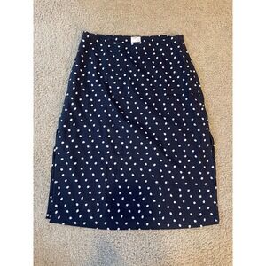 MPC‎ Polka Dot Skirt A-Line Knee Length Casual Career Navy Blue Size S
